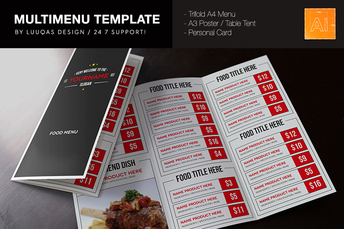 Multimenu Template, a Brochure Template by Luuqas Design (Photo 2 of 5)