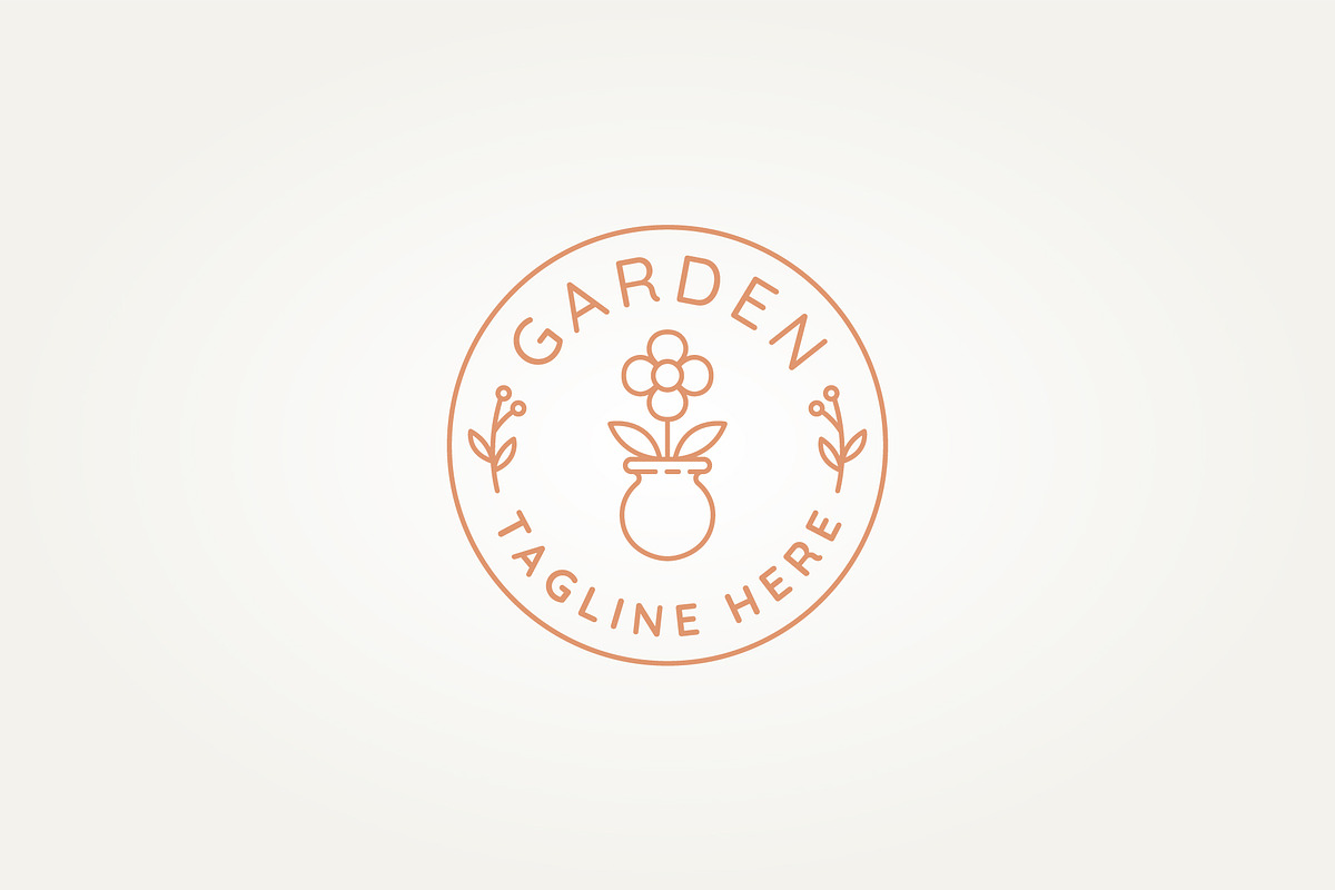 flower vase gardening line art logo, a Branding & Logo Template by Blazybone (Photo 2 of 2)