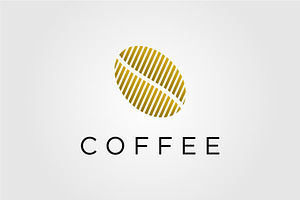 Coffee Seed Line Art Logo Design