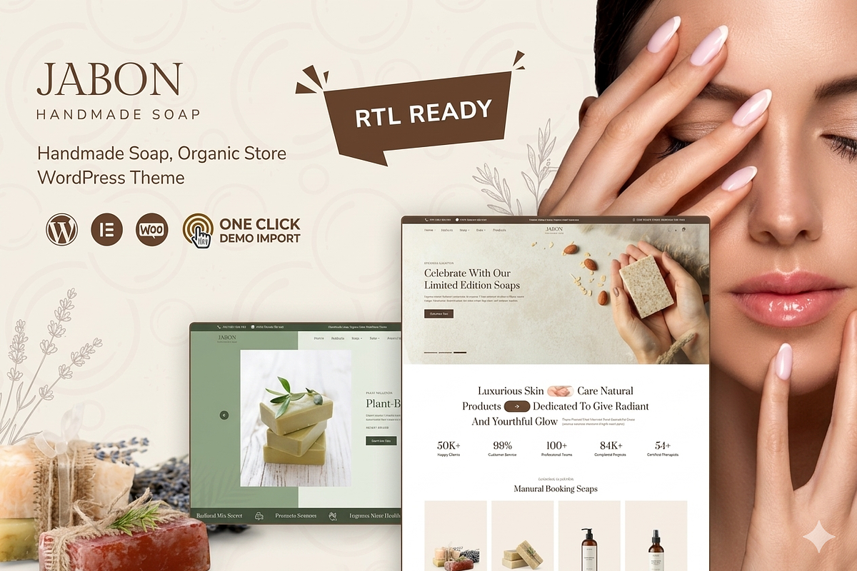 Jabon - Organic Soap WordPress Theme, a WordPress Template by ThemesRain (Photo 1 of 3)