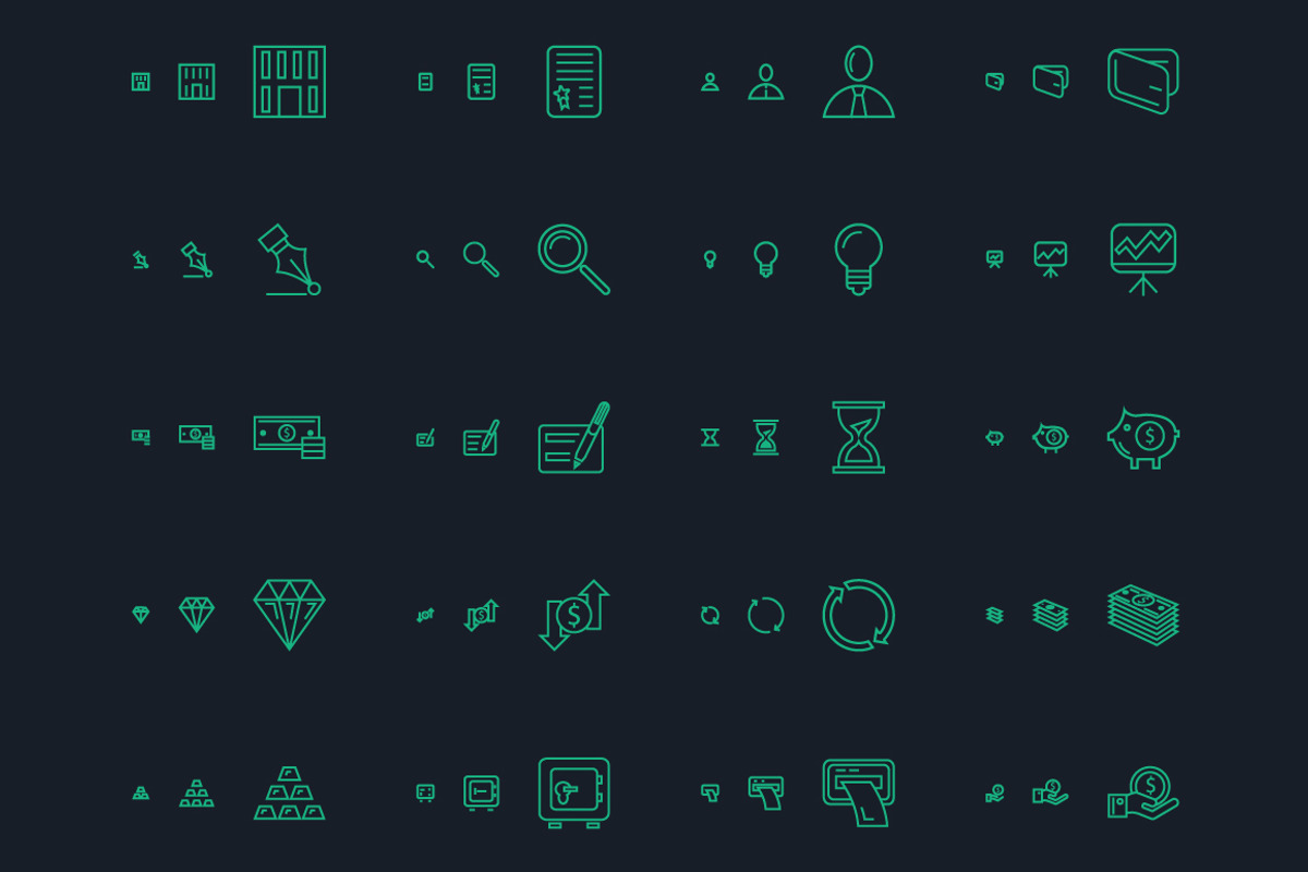 Responsive Financial Vector Icons preview 2