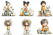 Whimsical Kids Easter Clipart, an Illustration by Sublimation Artist (Thumbnail 5 of 7)