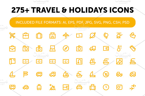 275 Travel And Holidays Icons