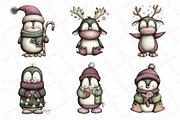 Winter Holiday Penguin Clipart, an Illustration by DreamPrint404 (Thumbnail 3 of 7)