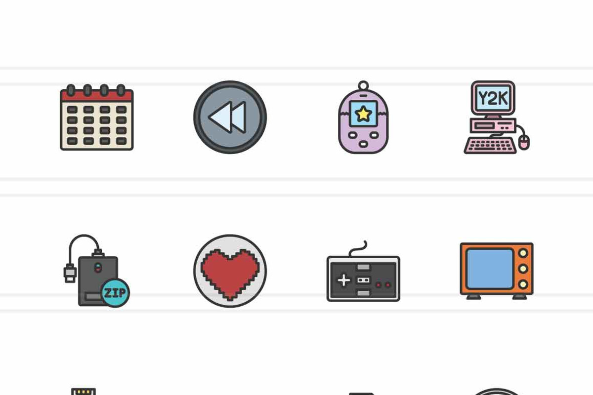 25 Retro Tech Nostalgia Icons, an Icon by IconBunny