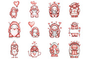 Watercolor Valentine Cute Yeti, a Graphic by CitraGraphics (Thumbnail 4 of 4)