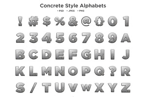 Concrete Style Alphabet Typography