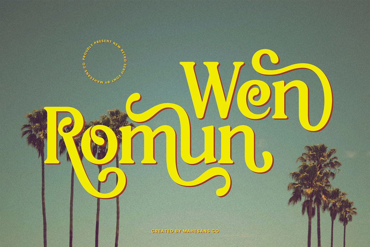 Wen Romun – Nostalgic Display Serif, a Serif Font by Mahesans Co (Photo 1 of 11)