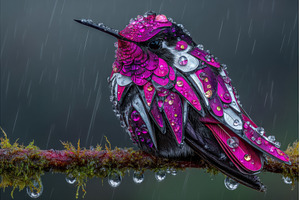 A Black Jacobin is perched on a, an Animal Photo by ZinetroN