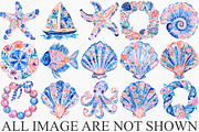 Watercolor Preppy Coastal Clipart, a Seasonal Illustration by Canvas Craft (Thumbnail 4 of 7)