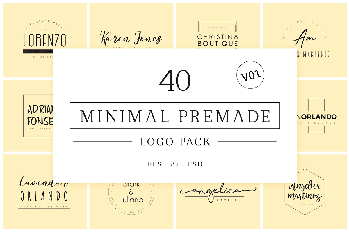 200 Minimal Premade Logo Bundle, a Branding & Logo Template by XpertgraphicD (Photo 2 of 60)