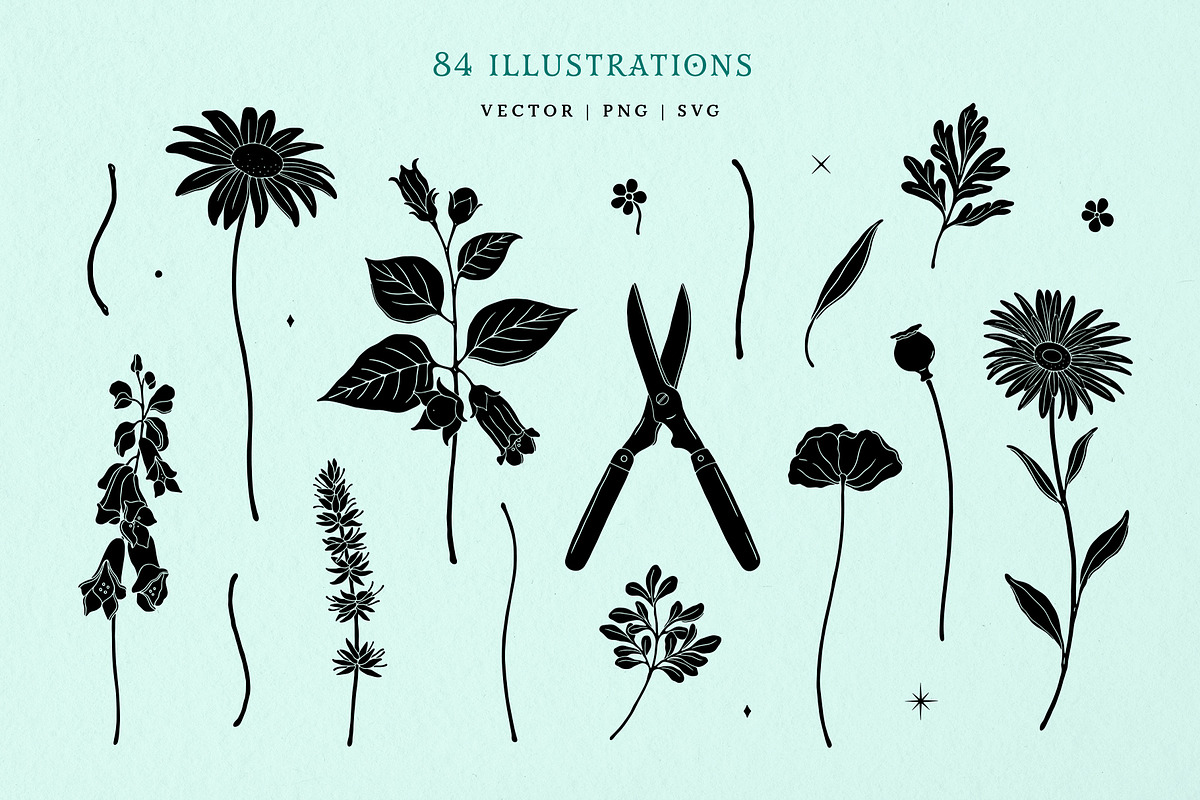 Mystic Garden Vector Illustrations, a Seasonal Illustration by rouxsupplyco (Photo 7 of 11)