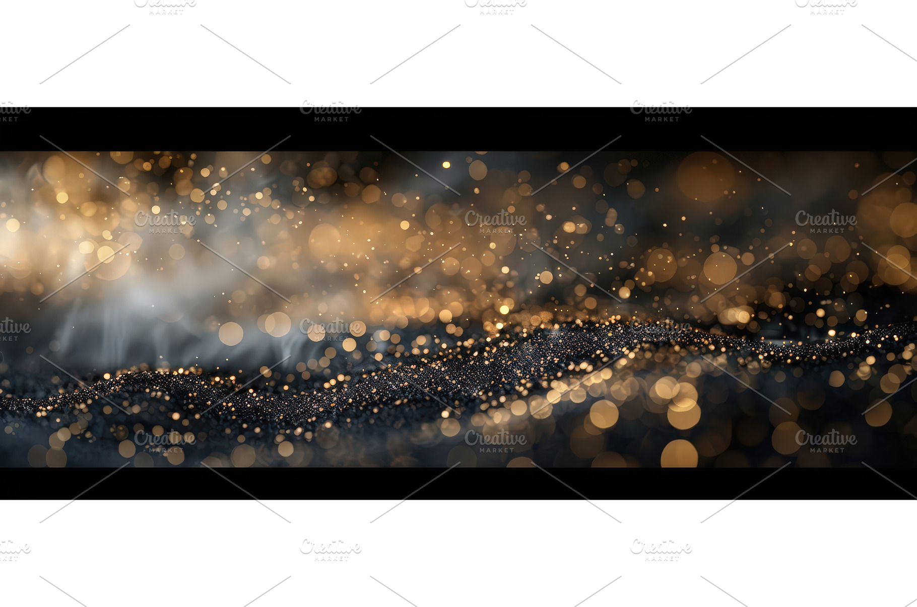 Golden Glitter and Bokeh Light, an Abstract Photo by piter.goskov