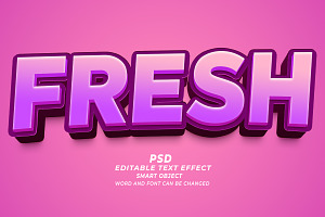 Fresh PSD 3d Editable Text Effect, a Layer Style Add-On by TrueVector