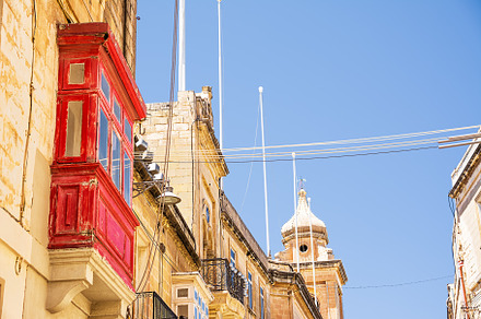 Closed and typical Maltese balconies with the name gallarija, an Architecture Photo by Angelo D'Amico Photograph