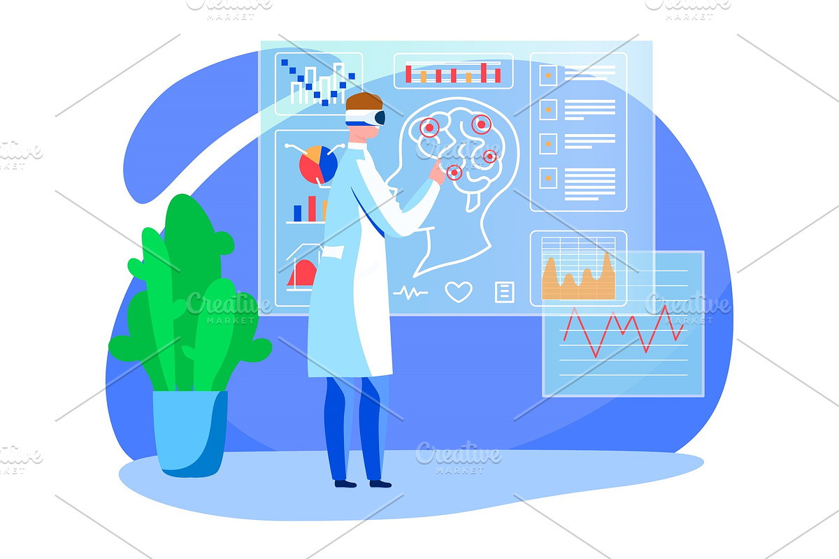 Digital medicine vector illustration, a Healthcare Illustration by ...