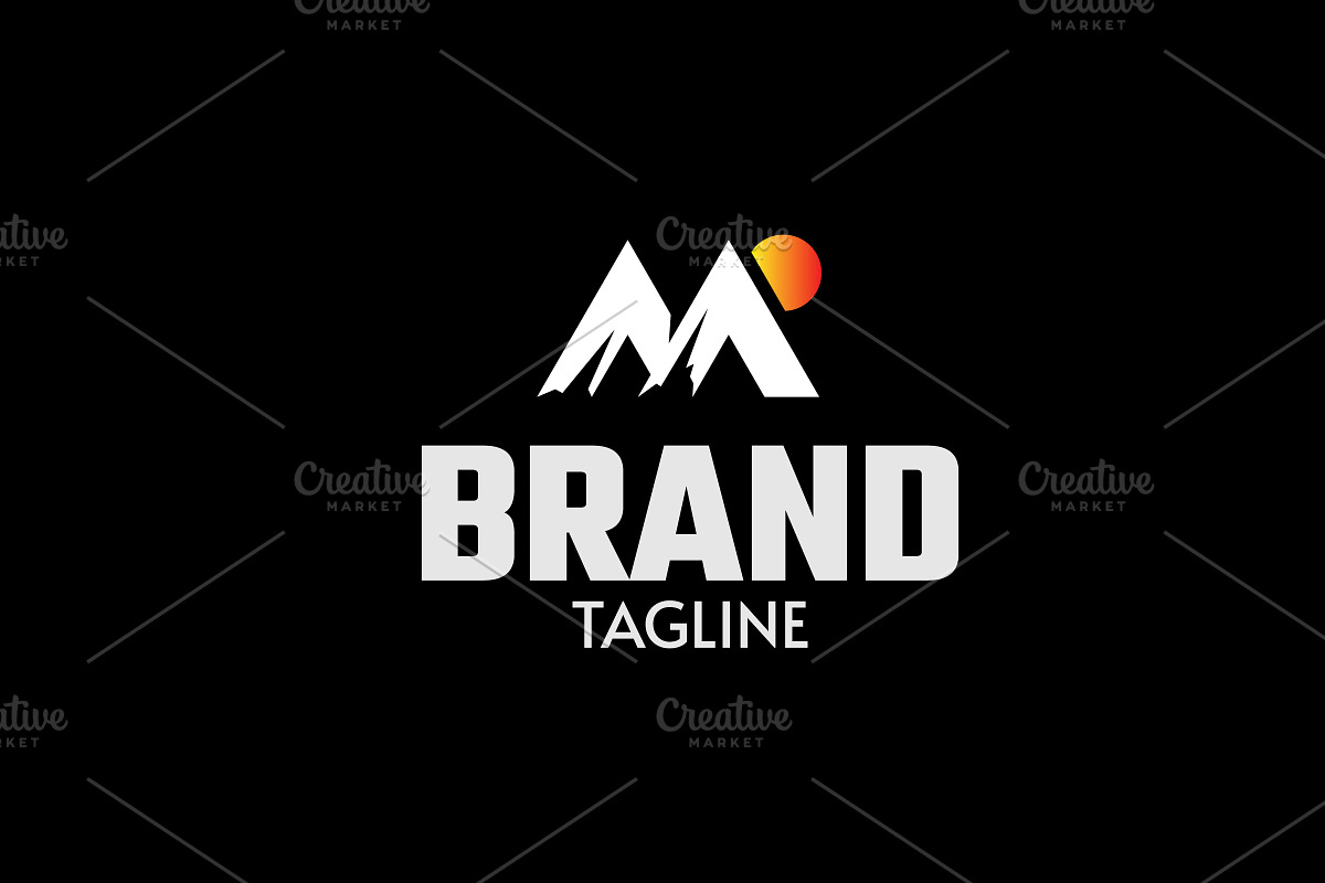 Letter M mountain monogram logo, a Branding & Logo Template by nicemorning