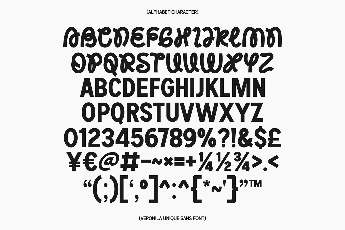 Veronila – Unique Bold Sans Font, a Sans Serif Font by Rahagita Studio (Photo 8 of 8)