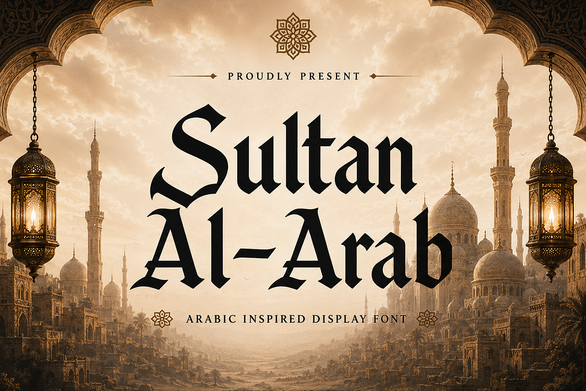Sultan Al-Arab - Arabic Display Font, a Handwritten Font by overlaytemplates (Photo 1 of 5)