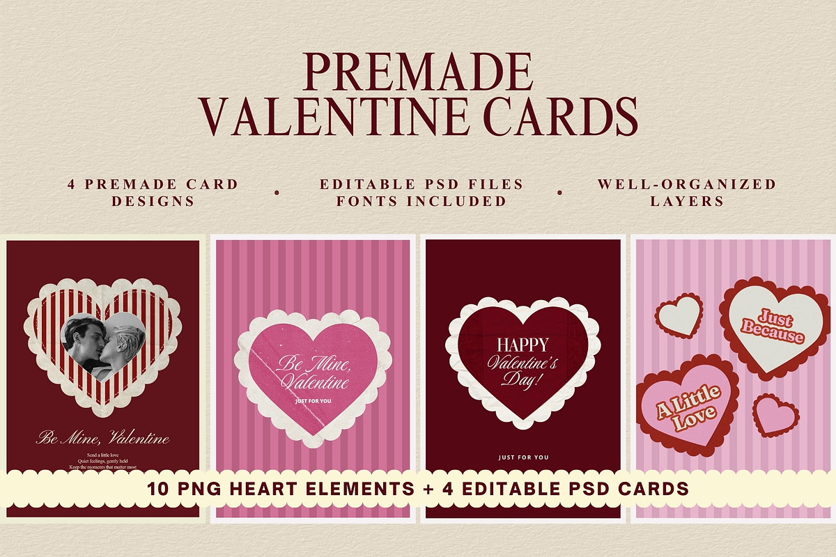 Vintage Valentine Hearts Mini Set, an Object Graphic by Design Alchemy Studio (Photo 5 of 6)