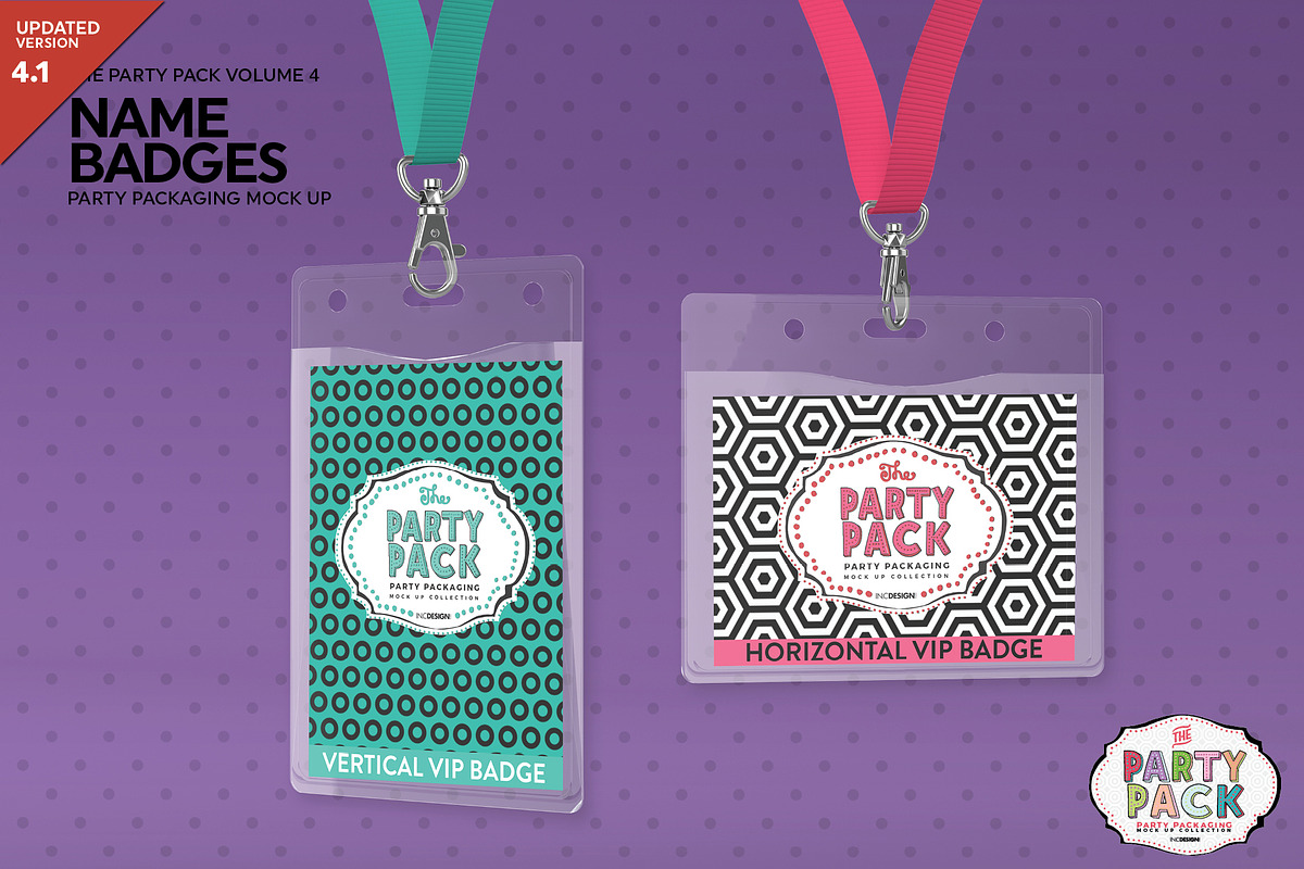 Name Badges with Lanyards Mockup, a Cups & Container Mockup by INCDesign (Photo 1 of 7)