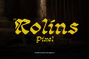 CS Rolins Pixel, a Blackletter Font by Craft Supply Co. (Thumbnail 1 of 8)