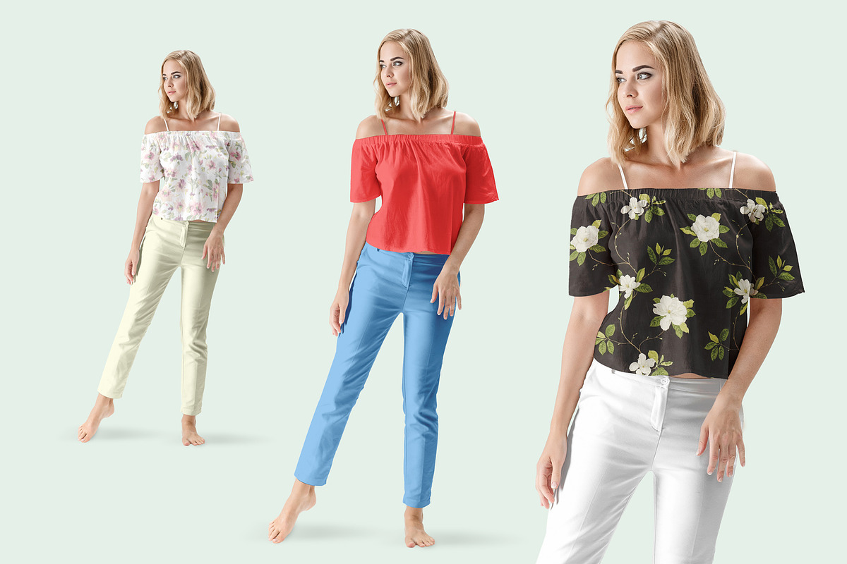 Women's Summer Clothing Mockup, a Shirt Mockup by PSD Market (Photo 3 of 20)