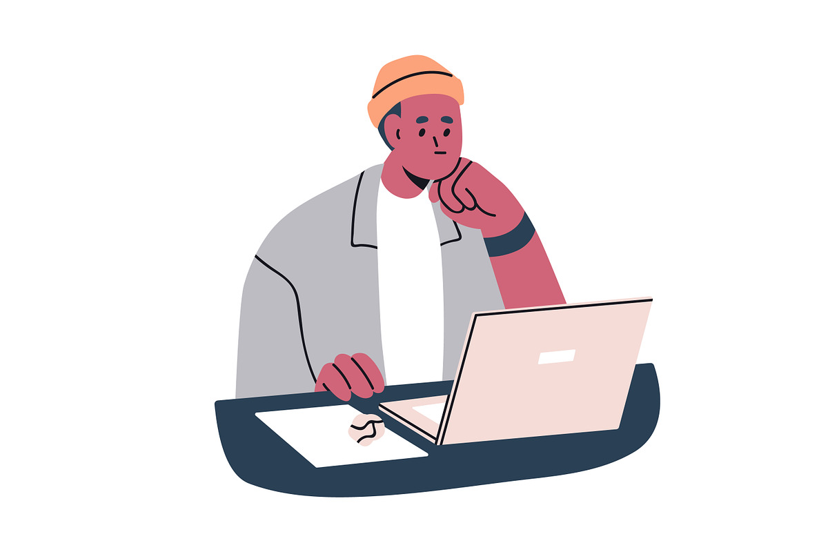 Tired people work at desk set, a Person Illustration by Good Studio (Photo 6 of 9)