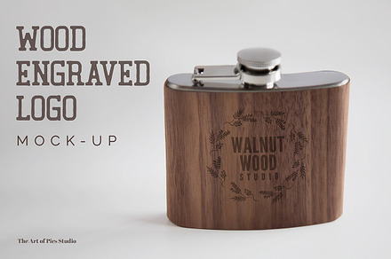 Wood Engraved Logo Mock-up