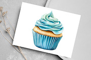 Watercolor Blue Birthday Clipart, an Illustration by Canvas Craft (Thumbnail 4 of 7)