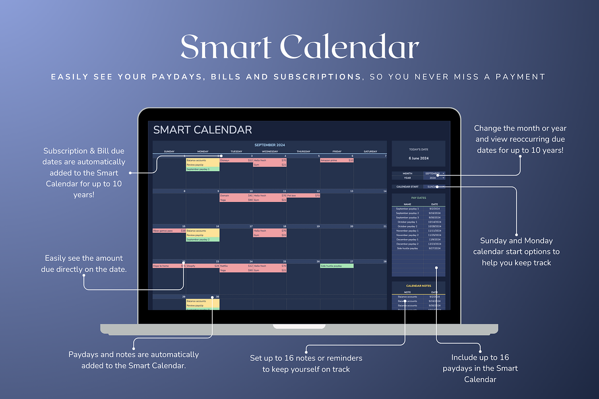 Ultimate Monthly Budget - Darkmode, a Templates & Theme by The Creative Plans co (Photo 8 of 10)