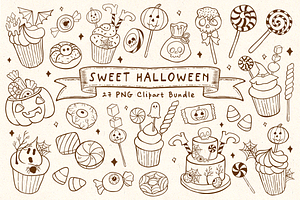 Sweet Halloween Doodle PNG Bundle, a Seasonal Illustration by LemonDesign