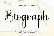 Biograph | Script Font, a Handwritten Font by Scratchones (Thumbnail 1 of 8)