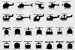 Helicopter Silhouette SVG, a Transportation Illustration by newminddesign
