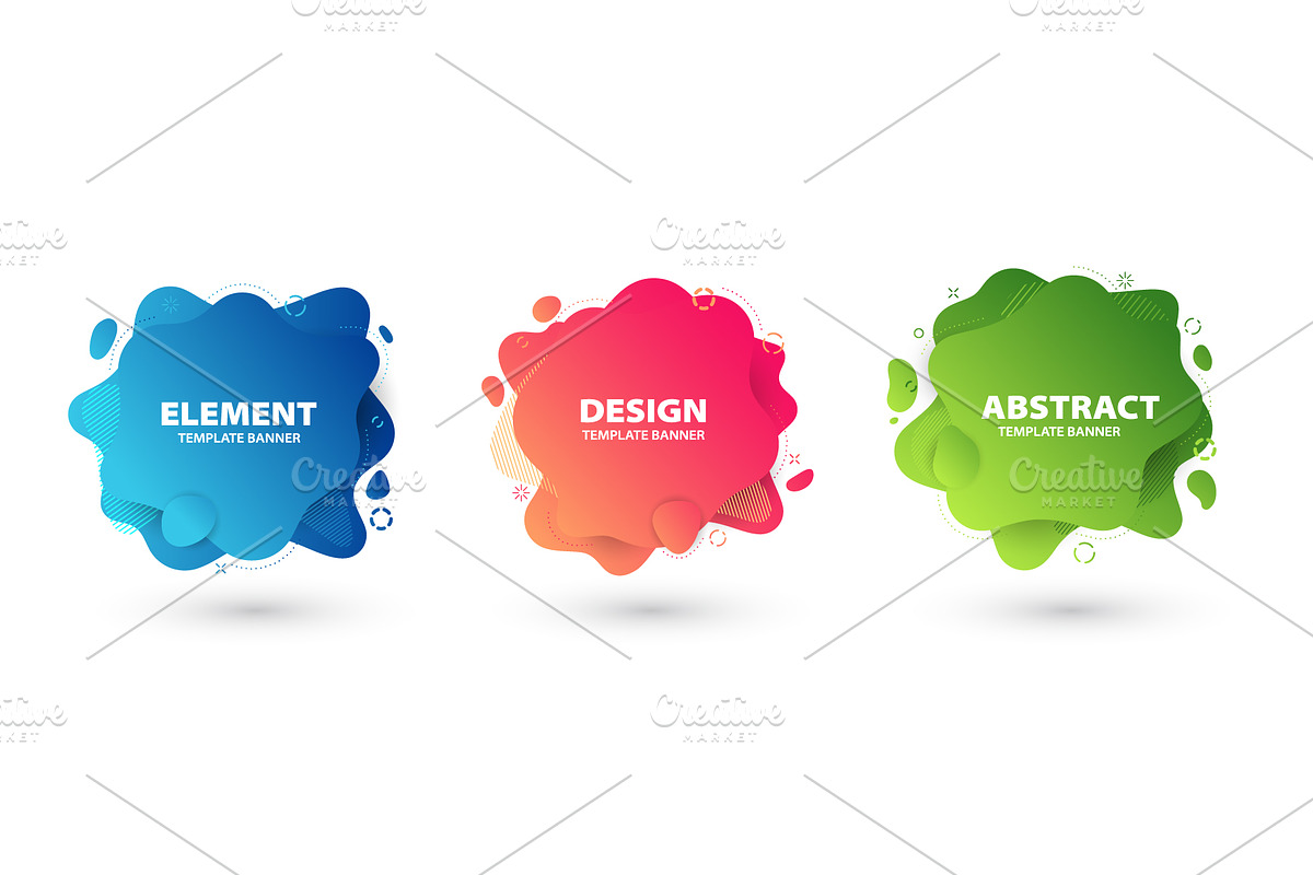 Abstract liquid shape elements, a Decorative Illustration by Yayasya