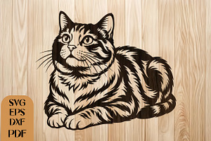 Realistic Cat SVG Laser Cut File, an Object Graphic by DreamCafeArt