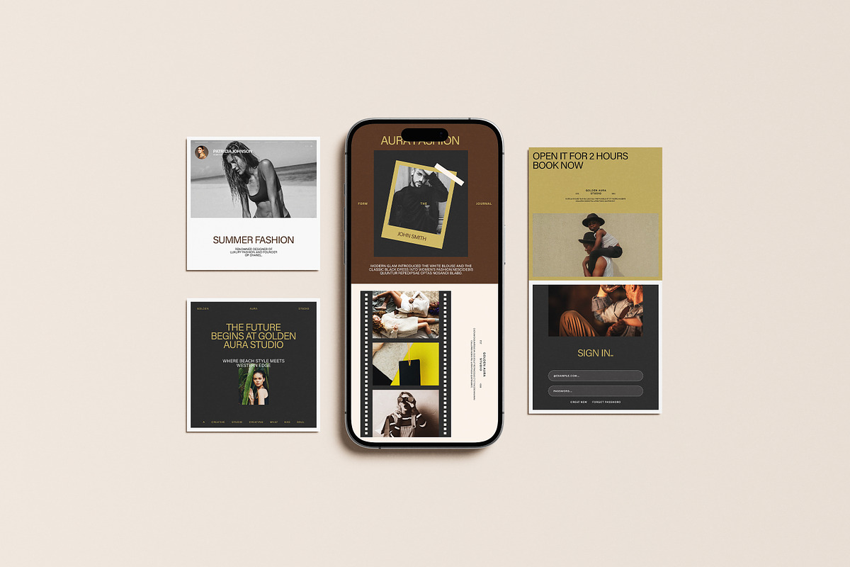 Golden Aura Fashion Post Template preview 3