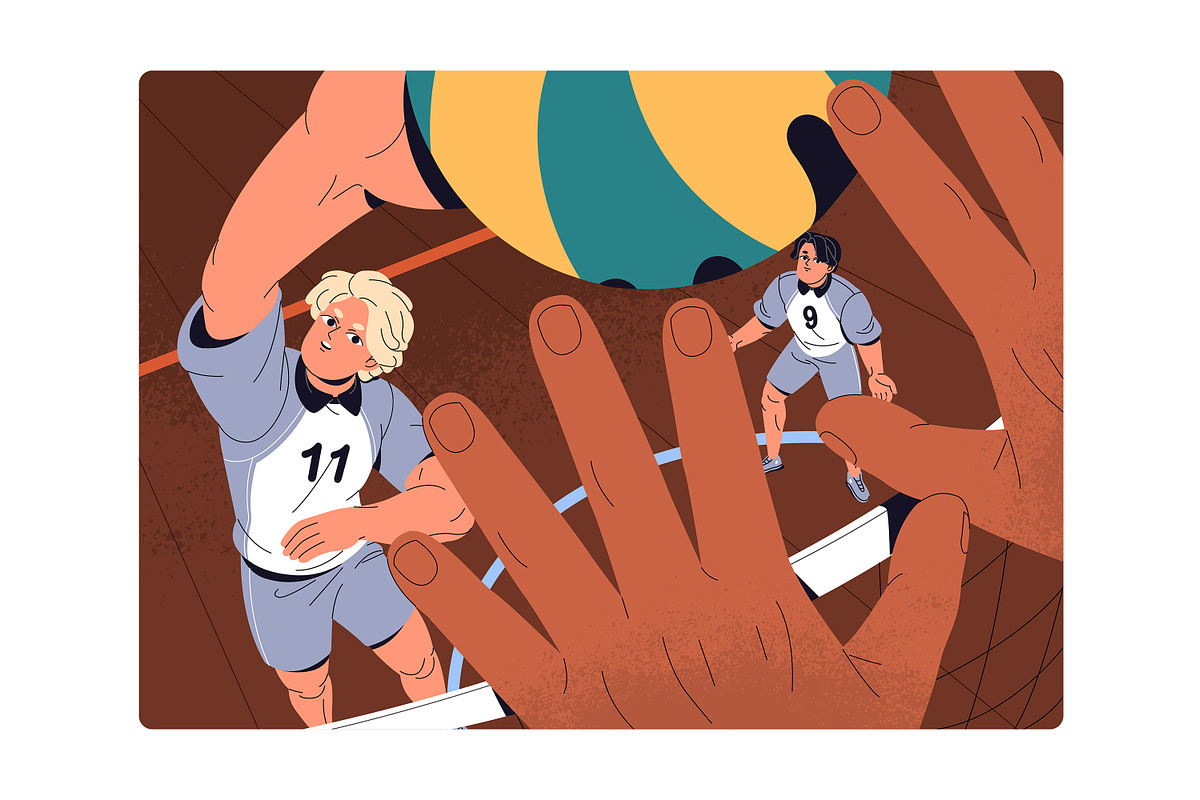Volleyball players, sports game set, a Sport Illustration by PaperTrident (Photo 7 of 7)