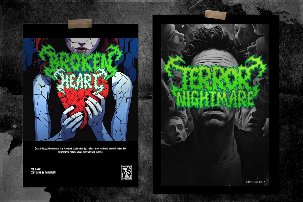 Cimmerian Blackmetal Liggature Font, a Blackletter Font by dansdesign (Photo 3 of 12)