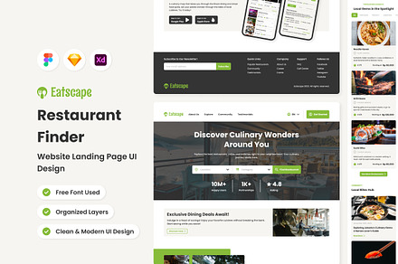 Eatscape - Mobile App Website Landin, a Landing Page Template by twinstd