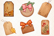 Vintage Wooden Autumn Tags Clipart, an Illustration by Libby Wishes (Thumbnail 2 of 10)