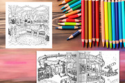 80 Sci-Fi Coloring Pages Bundle, a Brochure Template by LA Design (Thumbnail 9 of 10)