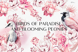 Birds Of Paradise And Peonies