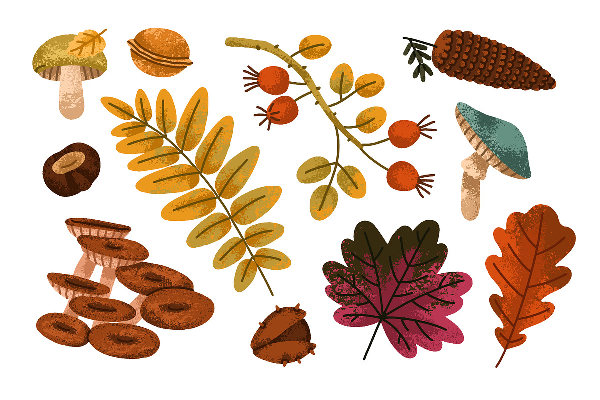 Autumn leaves. Fall set, backgrounds, a Seasonal Illustration by Good Studio (Photo 4 of 13)