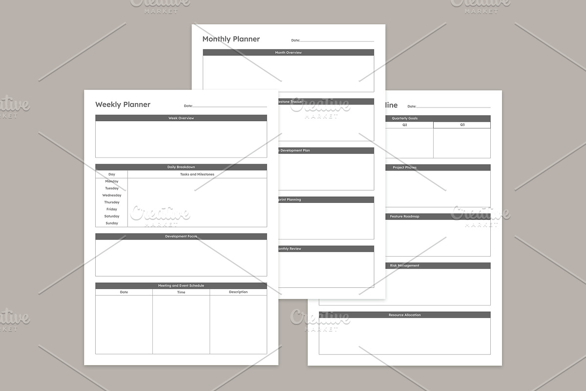 Generic Planning Pages Set V-04, a Stationery Template by shahsoft (Photo 3 of 3)