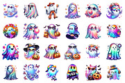 Retro Halloween Iridescent Ghost PNG, an Illustration by SinaCreation (Thumbnail 2 of 6)