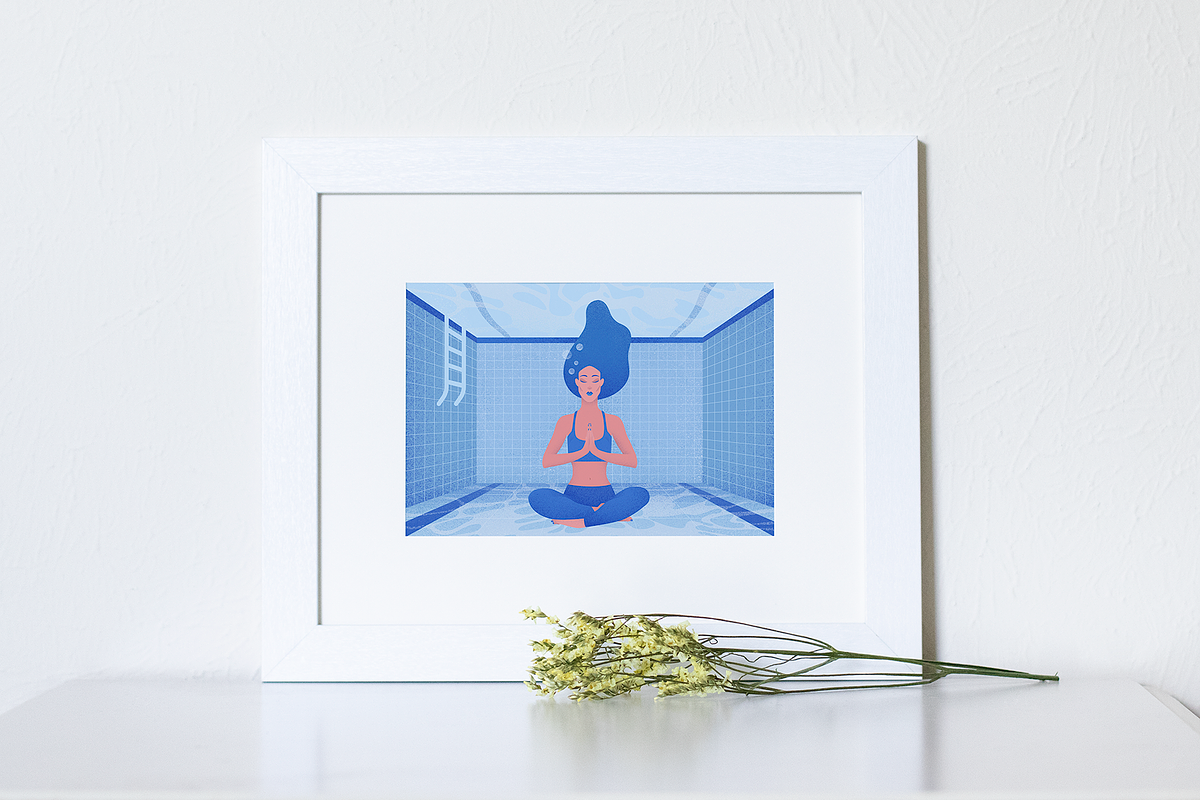 White Frame Mockup with Flowers, a Print Template by purple_swarm (Photo 2 of 3)
