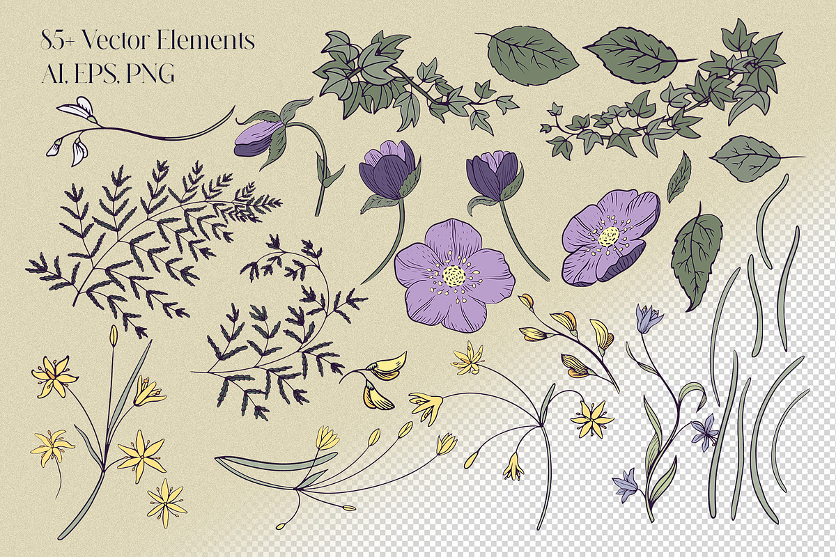 Dark Botanical Magic Clipart, a Decorative Illustration by PenguinArtStudio (Photo 2 of 18)