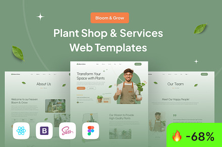 Plant Shop and Service Web Tempates, a Bootstrap Template by CreativeUI