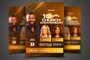 10 Year Church Anniversary Flyer PSD, a Social Media Template by church flyer templates (Thumbnail 1 of 12)